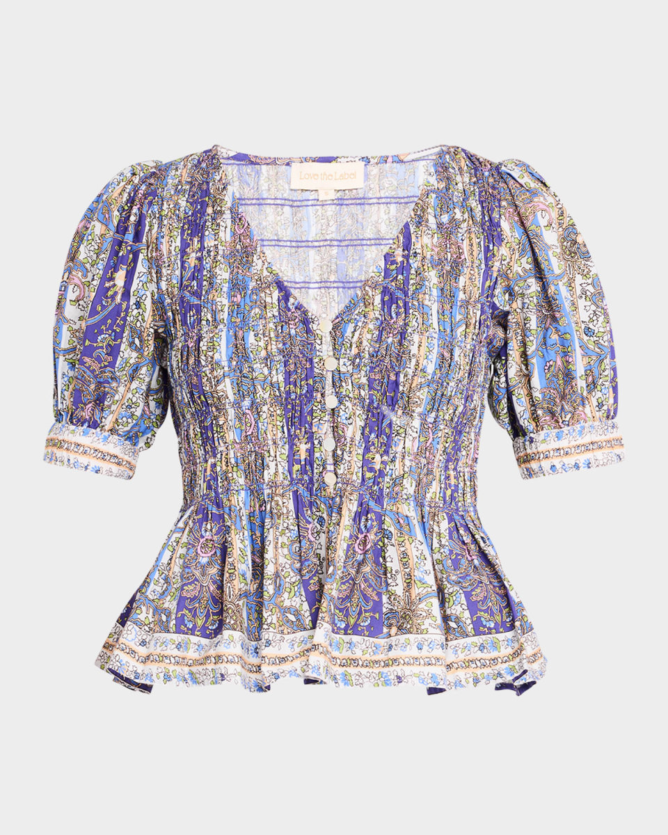 Stevie Floral Peplum-Hem Top